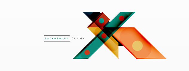 Bright colorful straight lines geometric abstract background. Trendy overlapping lines composition for wallpaper, banner, background or landing