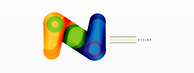 Modern stylish geometric background. Abstract round shapes composition for wallpaper, banner, background or landing