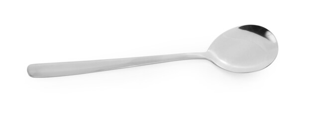 stainless steel spoon isolated on white background