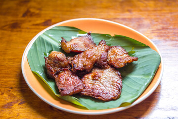Fried pork is a favorite food.