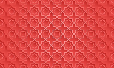 Red arabic pattern design with shadow and gradation effect © yuki