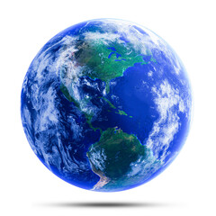 Model of the Earth or planet the earth in the Asian region. on a white background with clipping path. 3d rendering.