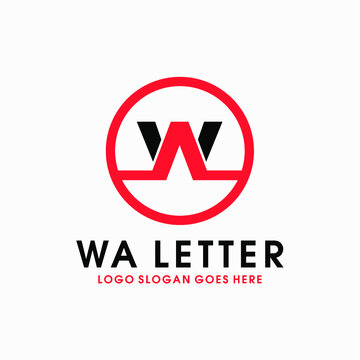 WA AW letter automotive sport logo vector image