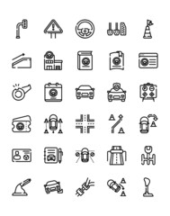 Driving Icon Set 30 isolated on white background