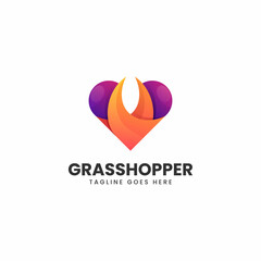 Vector Logo Illustration Grasshopper Gradient Colorful Style.