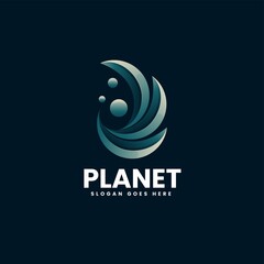 Vector Logo Illustration Planet Gradient Colorful Style. © Artnivora