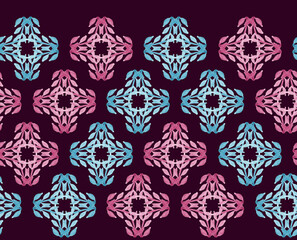 Floral seamless pattern in ethnic style, tribal, trendy design, texture.