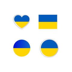 Set of ukraine flag design vector collection