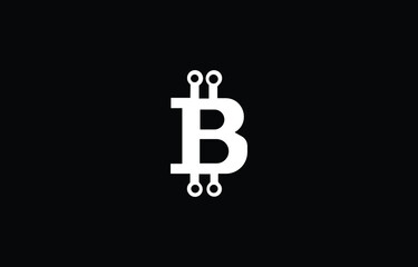 B Circuit  Logo Letter Business Template Vector icon