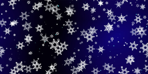 Falling Snowflakes seamless pattern flying snow