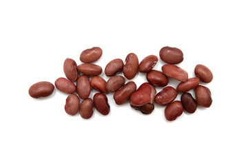 Red beans on a white background.