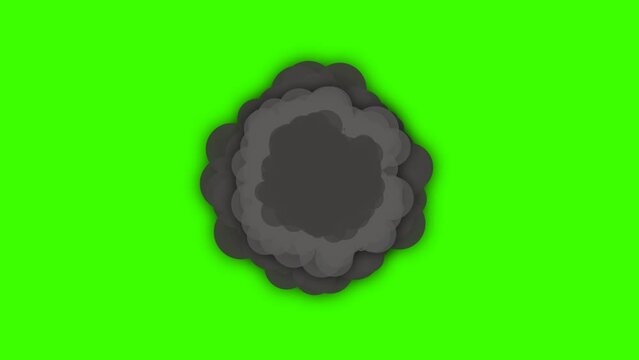 Bomb blast Concept. 2D animation Green Screen 4K Animation.