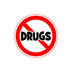 Stop drugs, no drugs icon isolated on white background