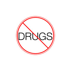 Stop drugs, no drugs icon isolated on white background