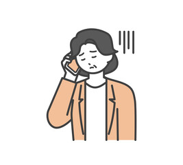 ビジネスパーソンがスマートフォンで連絡するイラスト素材