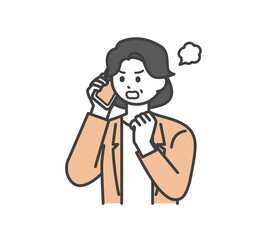ビジネスパーソンがスマートフォンで連絡するイラスト素材