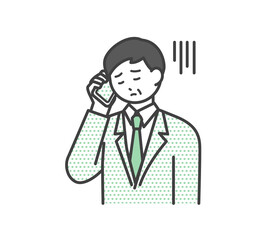 ビジネスパーソンがスマートフォンで連絡するイラスト素材