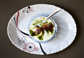 Dahi wada in plate