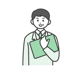 資料を持っているビジネスパーソンのイラスト素材