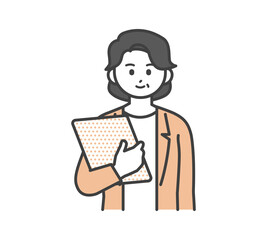 資料を持っているビジネスパーソンのイラスト素材