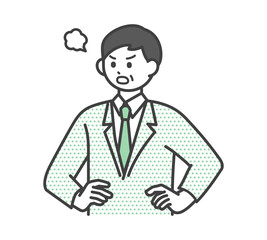 男性社員が怒っている表情のイラスト素材