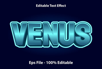venus text effect editable with blue color.