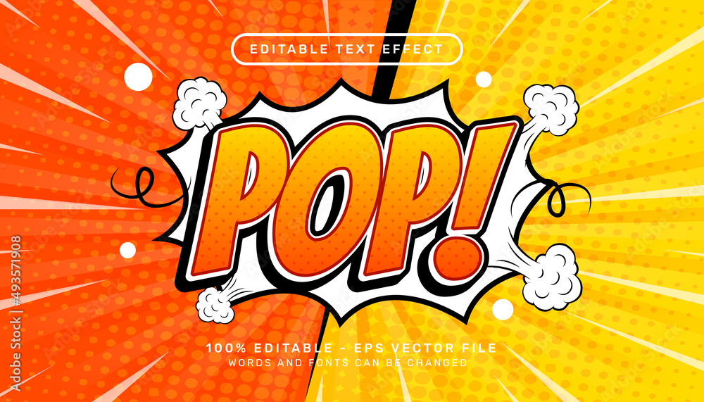Poster pop 3d text effect and editable text effect