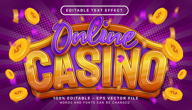 online casino 3d text effect and editable text effect
