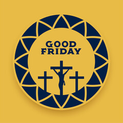 flat good friday jesus holy week festival card