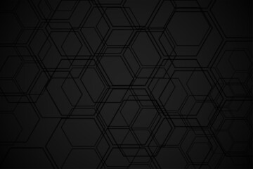 Obraz na płótnie Canvas black background with hexagonal shapes