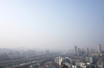 Korea Seoul, environmental pollution due to fine dust is serious now.
