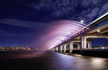 Banpo Bridge in Seoul, South Korea.
