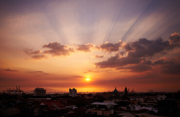 Obraz premium Evening glow in Manila, Philippine. 