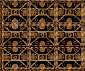 gold pattern texture On a black background, use to destroy fabrics.