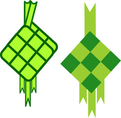 Indonesian Food Ketupat Flat Illustration vector