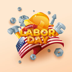 Labor day background with tools