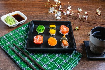 Japanese food, sushi on the table