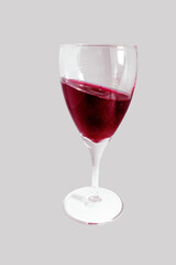 Glass with red wine isolated on white background.