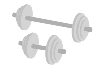 Simple Vector barbell and Dumbbell, isolated on white