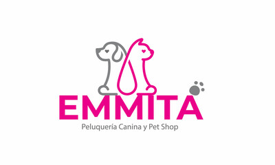 Dog Cat pet logo vector