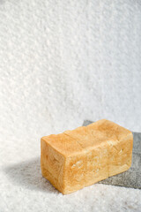 Plain toasted bread whole. White bread toast slice.