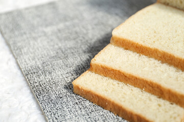 Fototapeta na wymiar Plain toasted bread whole. White bread toast slice.