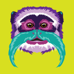 Cute and colorful Monkey face vector illustration in decorative style, perfect for t shirt design and mascot logo