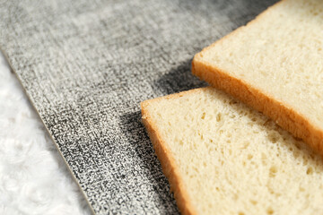 Plain toasted bread whole. White bread toast slice.