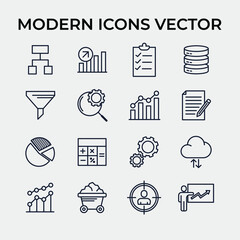 Data analysis set icon symbol template for graphic and web design collection logo vector illustration - obrazy, fototapety, plakaty