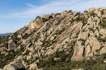 natural park formed by granite rocks called La Pedriza in the Sierra de Guadarrama, Madrid