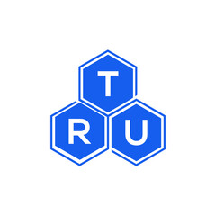 TRU letter logo design on black background. TRU  creative initials letter logo concept. TRU letter design.