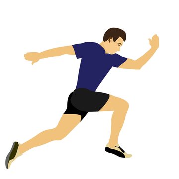 Running Man Flat Vector Illustration For Animation