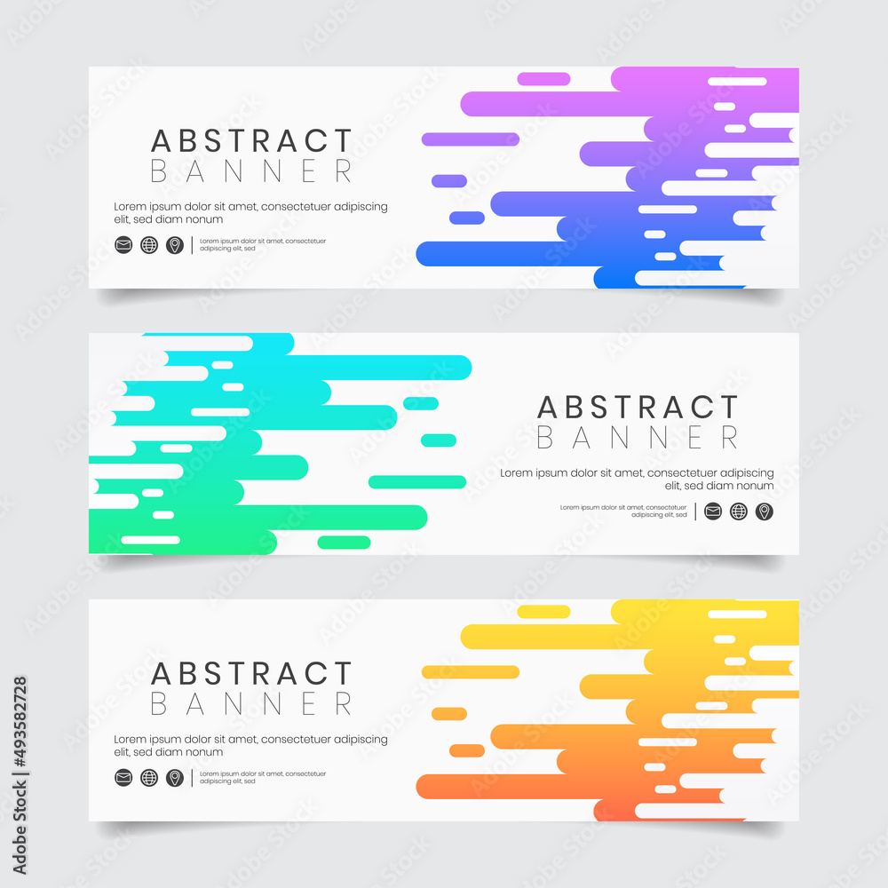 Wall mural abstract modern minimal banner template set. horizontal website header cover for advertisement with 