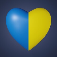 Fototapeta premium Heart shape with Ukraine flag color.